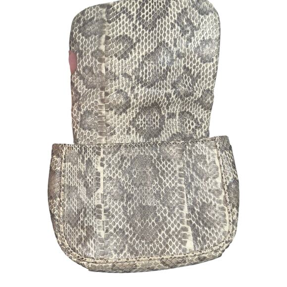 Inge Christopher Genuine Snakeskin Quilted Crossbody Bag Gunmetal Chain Luxury - Picture 6 of 13